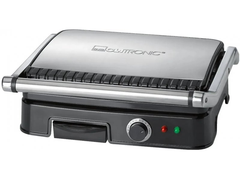 Электрогриль Clatronic KG 3487 серебристый и черный