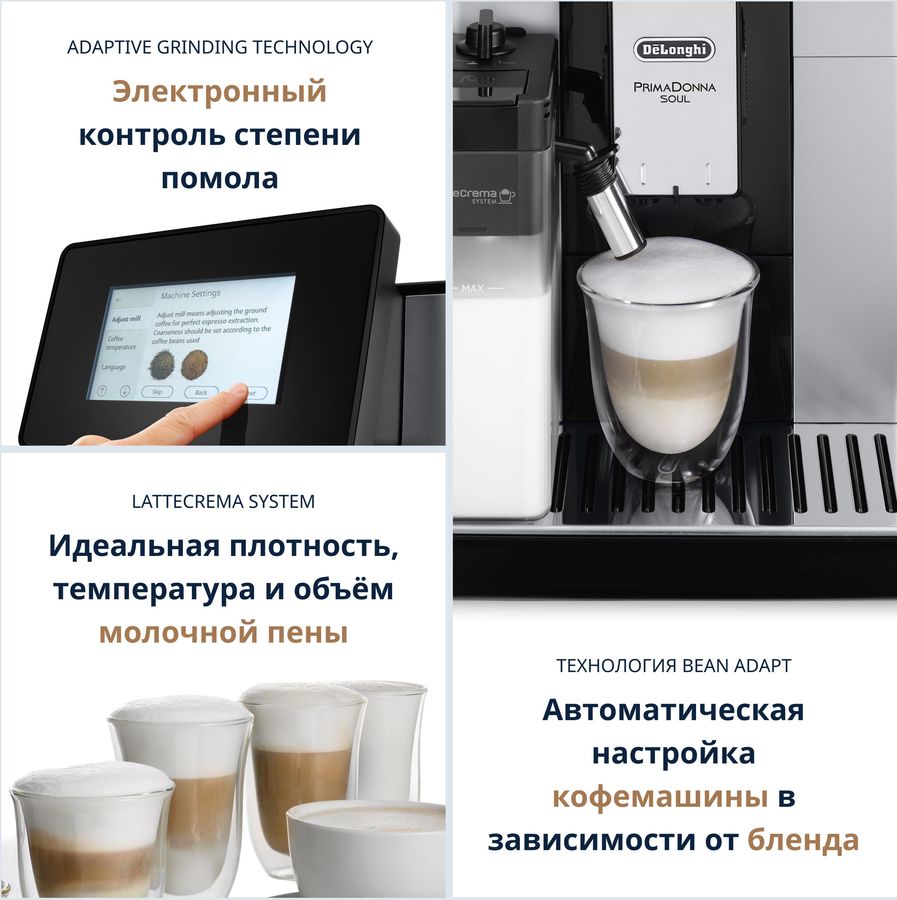 Кофемашина DeLonghi Primadonna Soul ECAM610.74.MB черный/серебристый, фото 5
