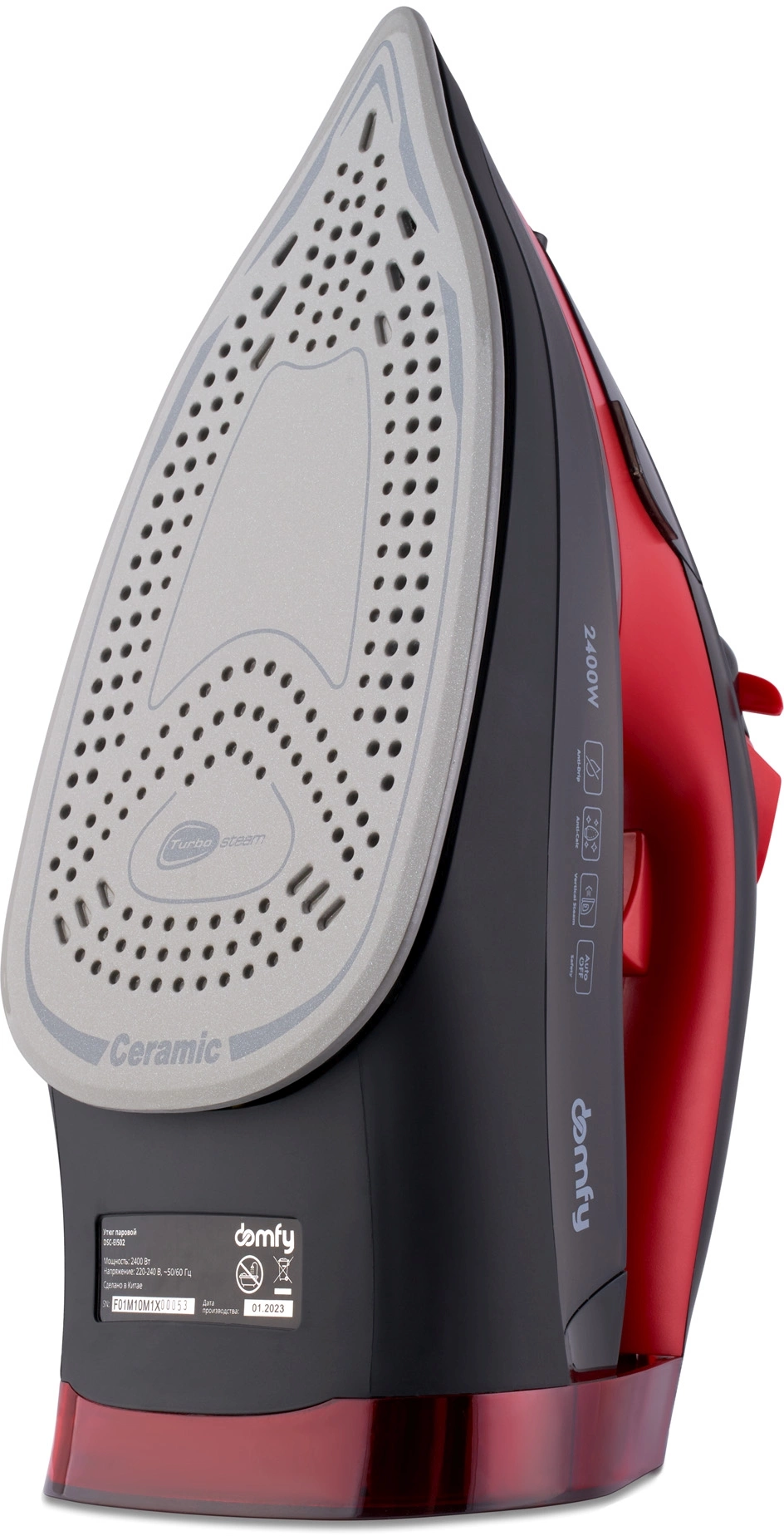 Утюг Domfy DSC-EI502 черный/красный, фото 5