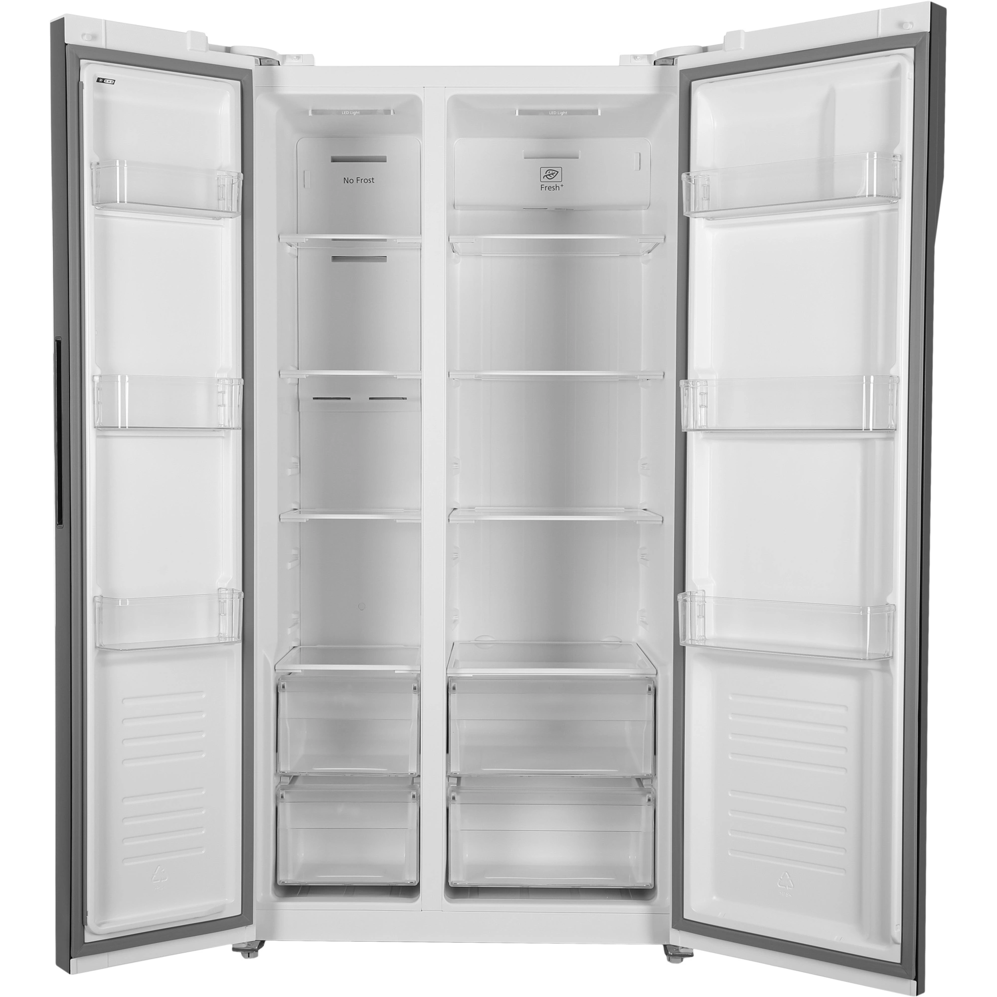 Холодильник двухкамерный Hyundai CS5003F Total No Frost, Side by Side черное стекло, фото 4