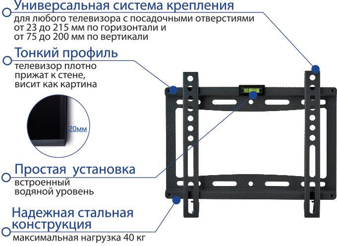 Кронштейн Kromax IDEAL-5 Черный, фото 9