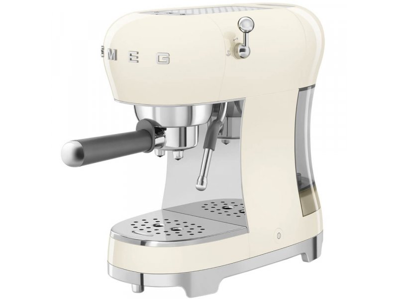 Кофемашина Smeg ECF02CREU кремовый/серебристый