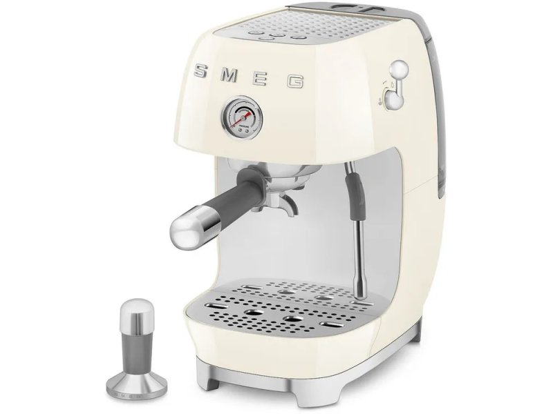 Кофемашина Smeg ECF03CREU кремовый/серебристый