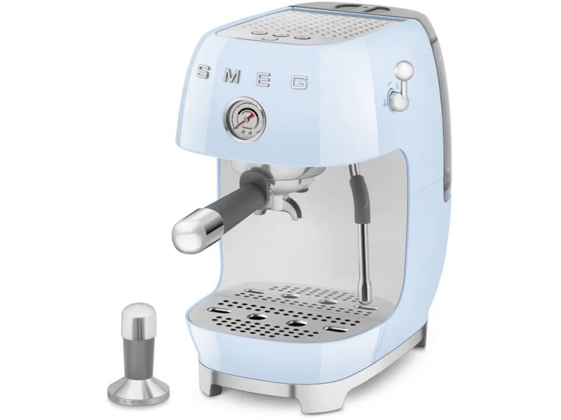 Кофемашина Smeg ECF03PBEU голубой/серебристый