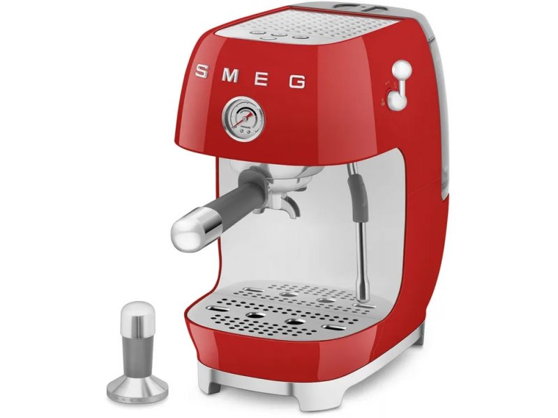 Кофемашина Smeg ECF03RDEU красный/серебристый